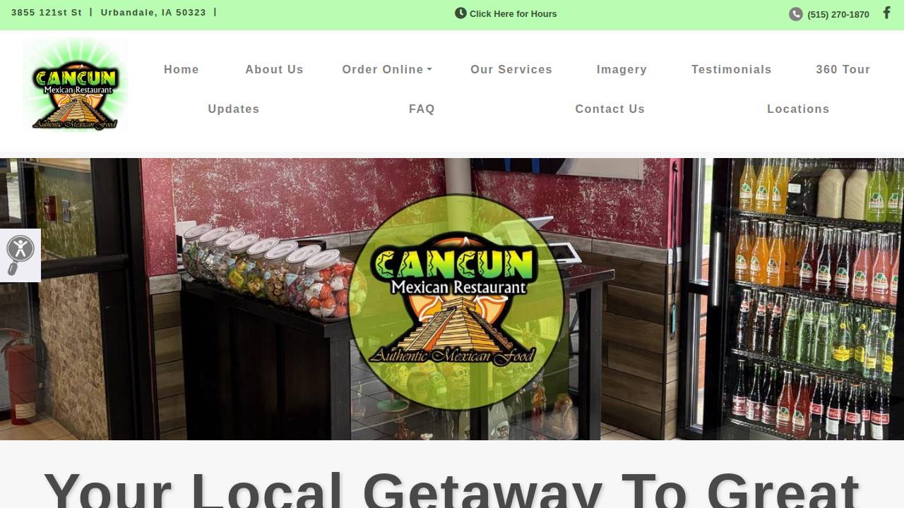 Cancun Grill And Cantina 3 website screenshot