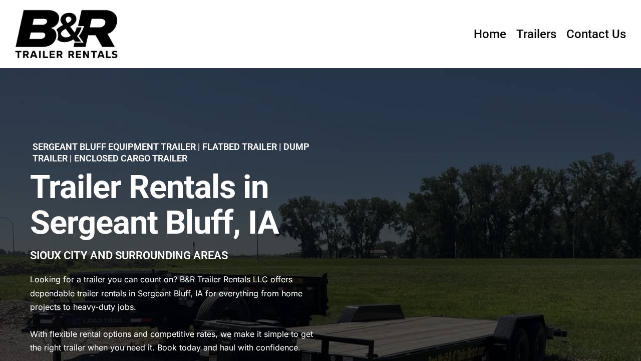 B&R Trailer Rentals website screenshot
