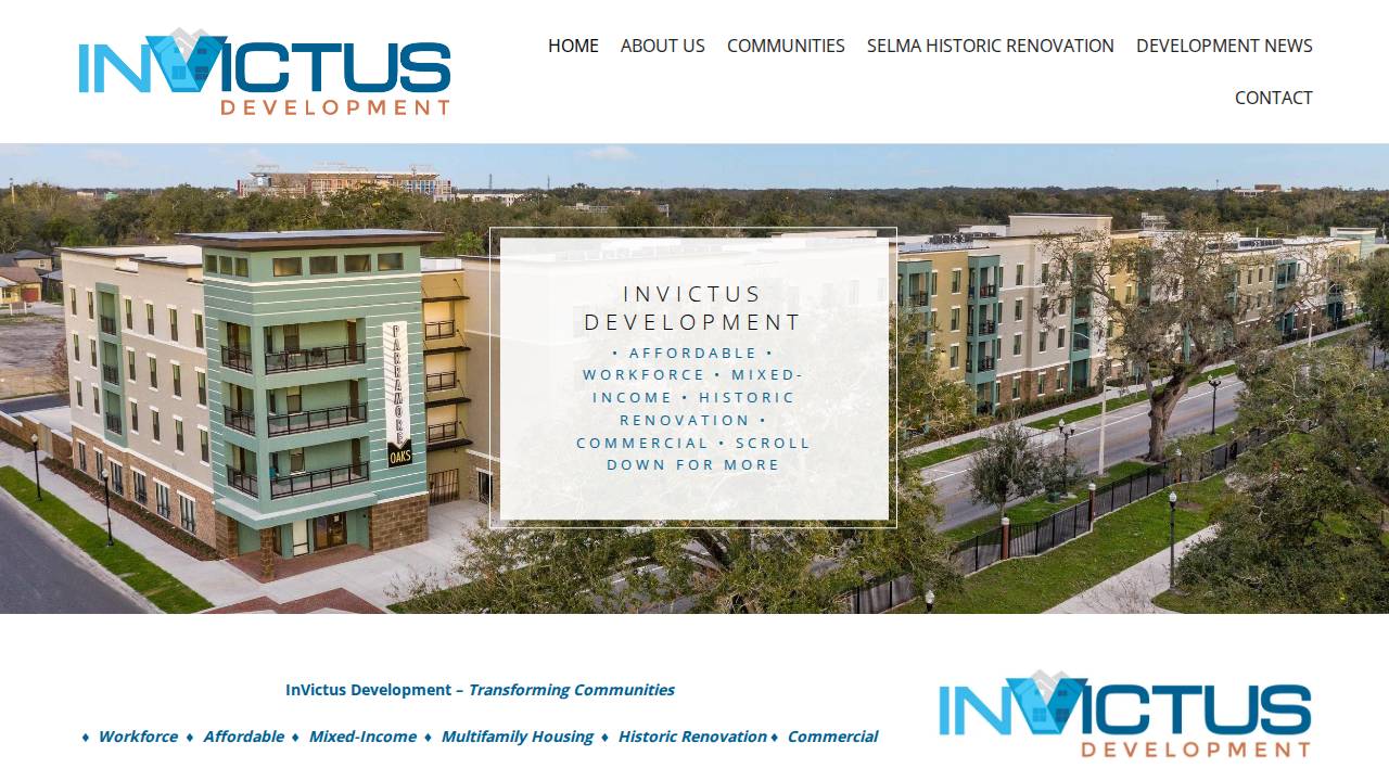 Invictus Development LLC website screenshot