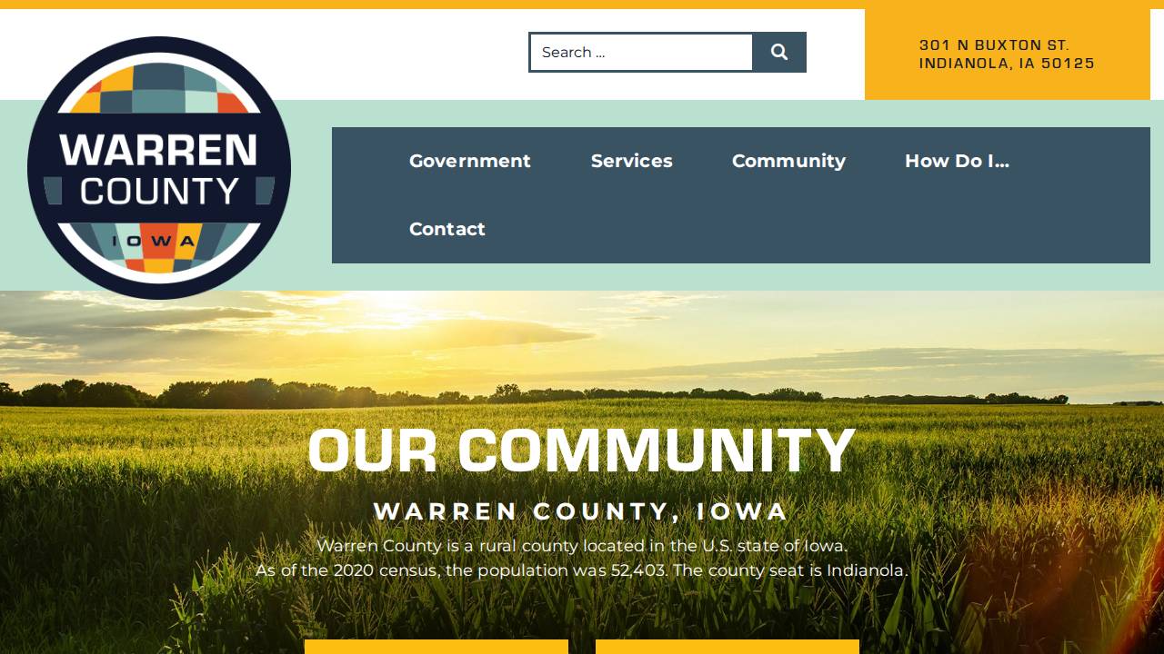 Warren County Iowa website screenshot