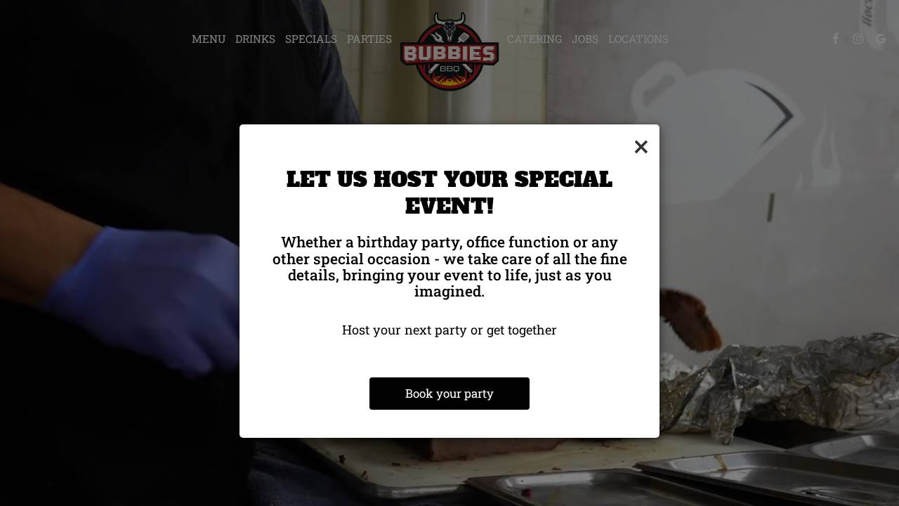 Bubbies Bbq website screenshot