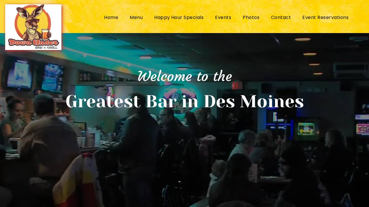 Down Under Bar & Grill website screenshot