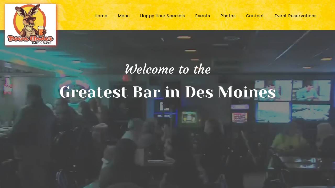 Down Under Bar & Grill website screenshot