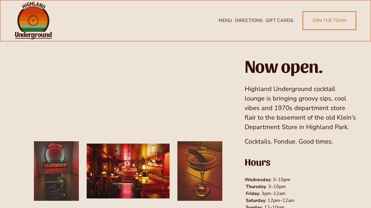 The Highland Underground website screenshot