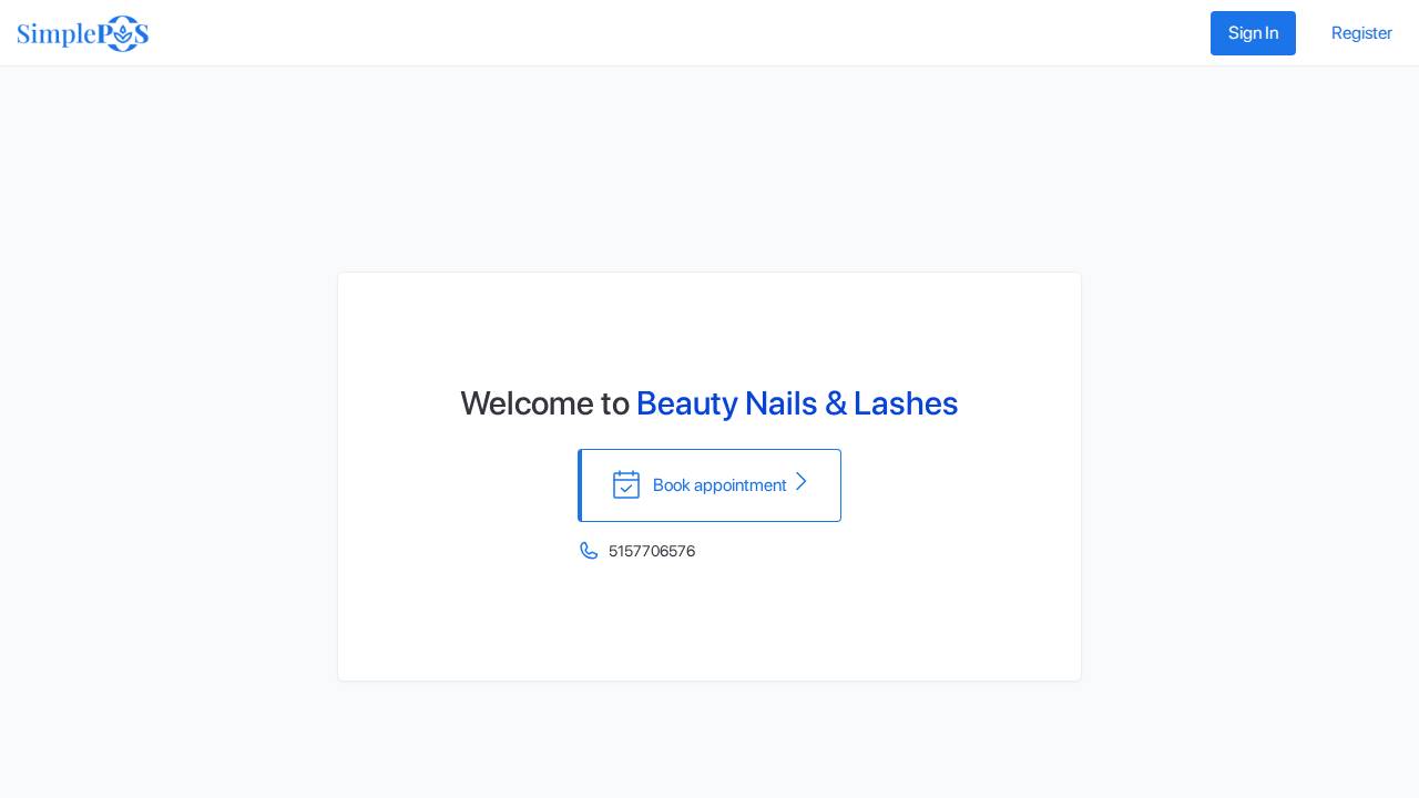 Beauty Nails & Lashes LLC website screenshot