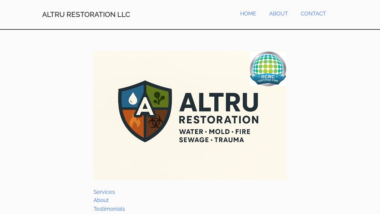Altru Restoration website screenshot