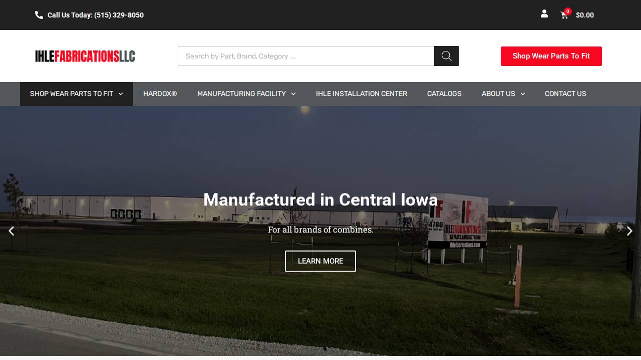 Ihle Fabrications LLC website screenshot