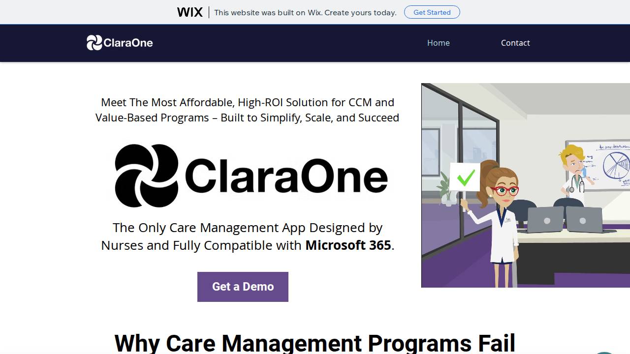 Clara website screenshot
