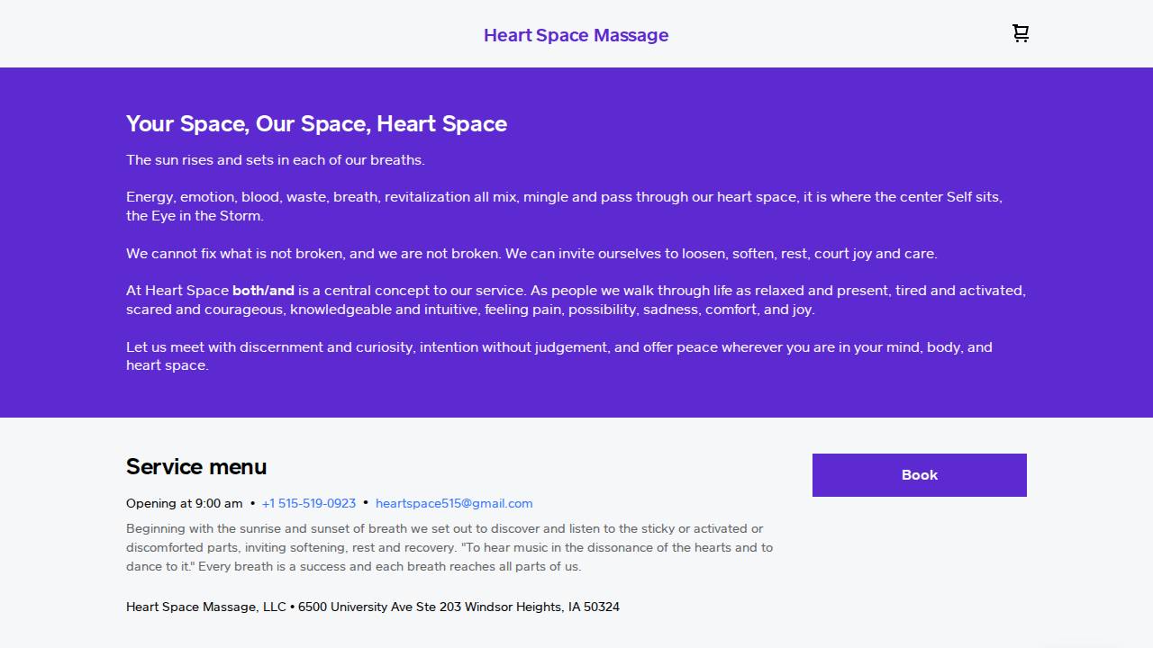 Heart & Vibe LLC website screenshot