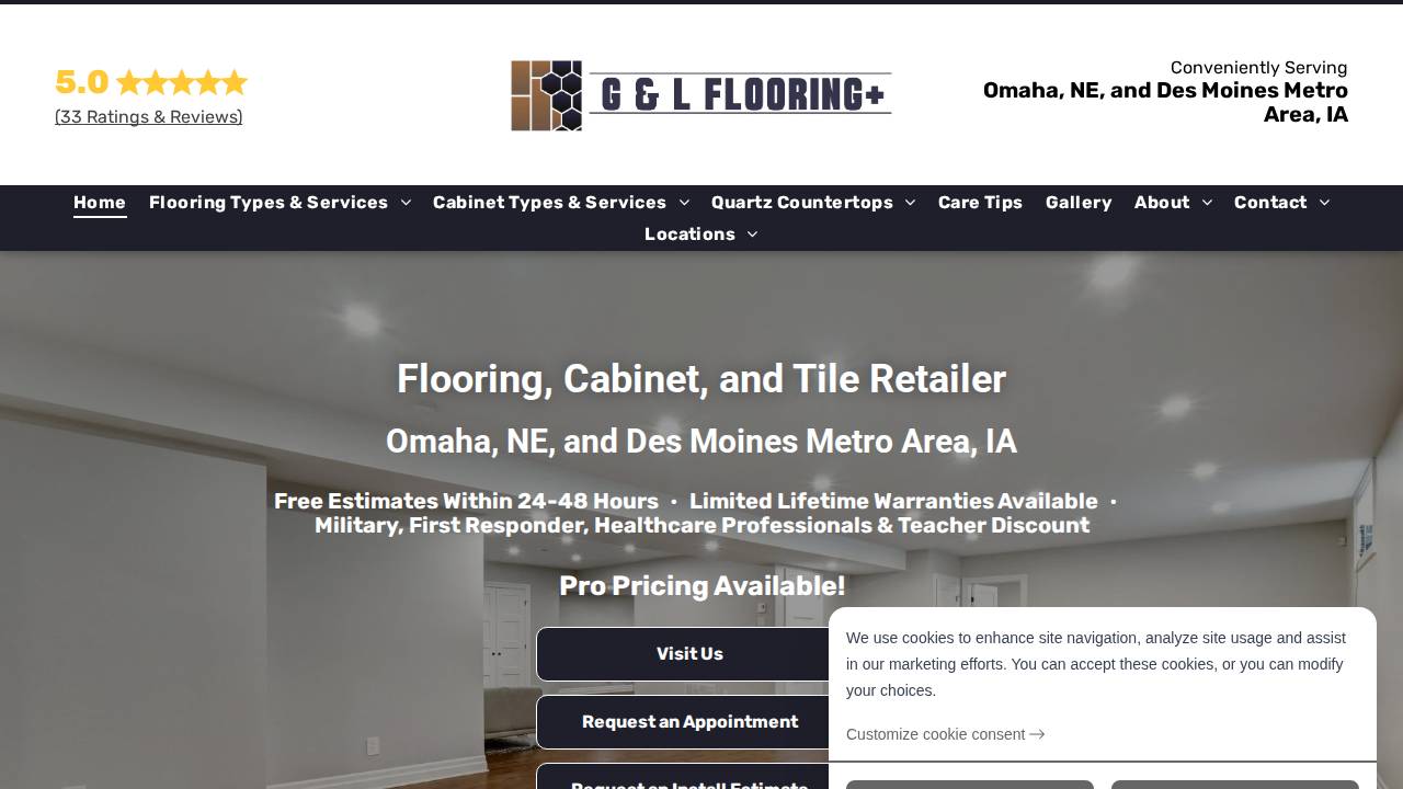 G And L Flooring Plus LLC website screenshot