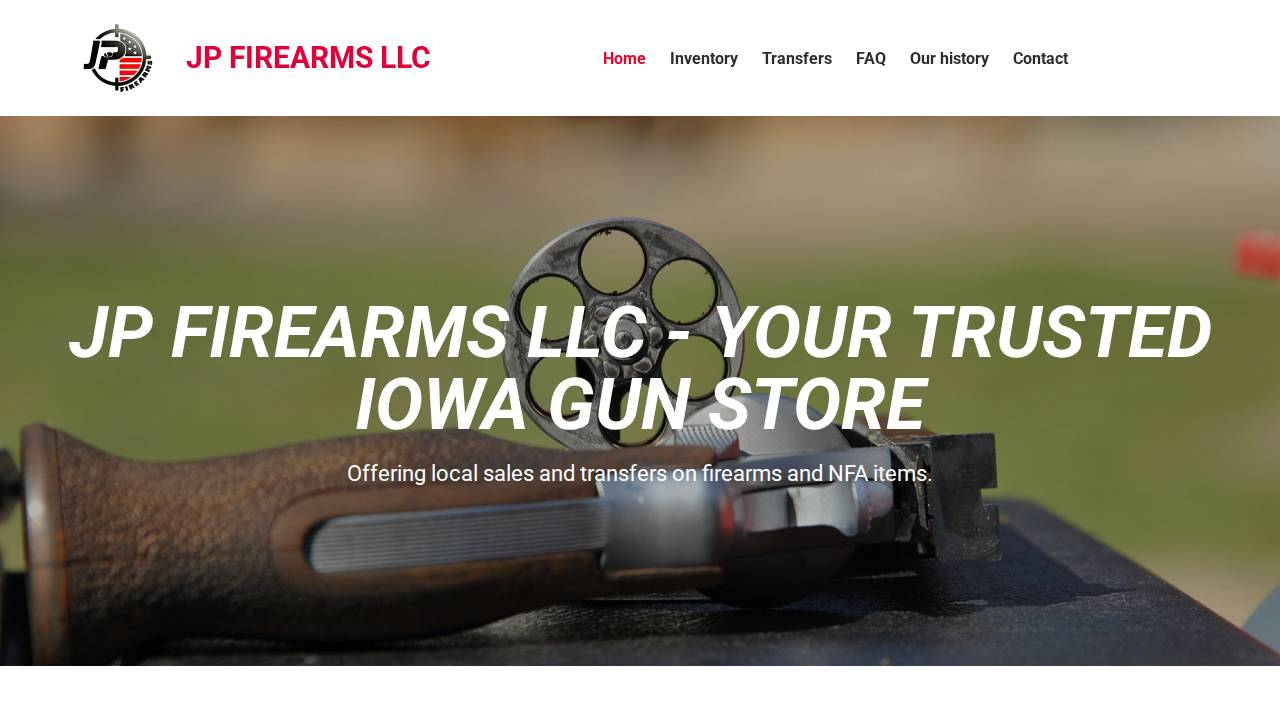 Jp Firearms LLC website screenshot