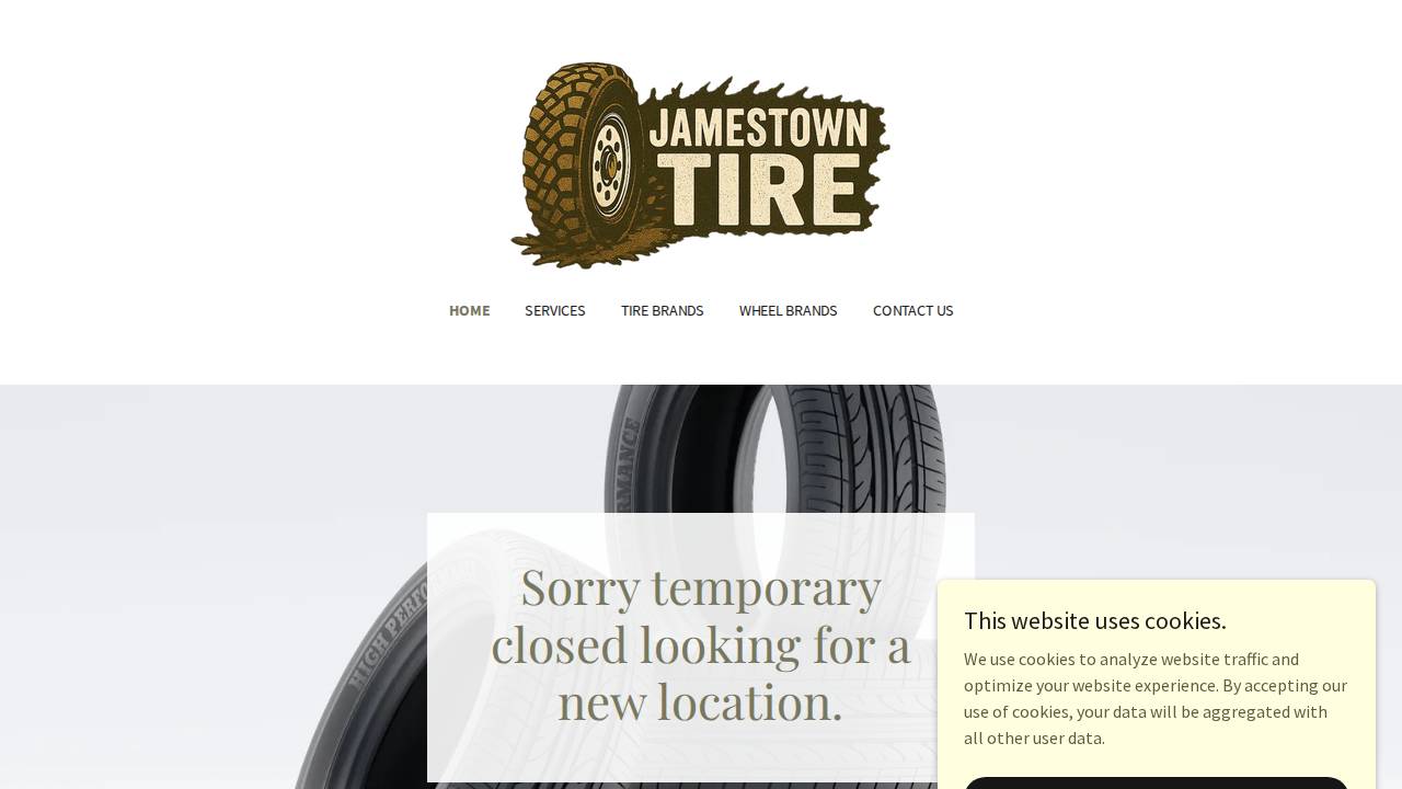 Jamestown Tire website screenshot