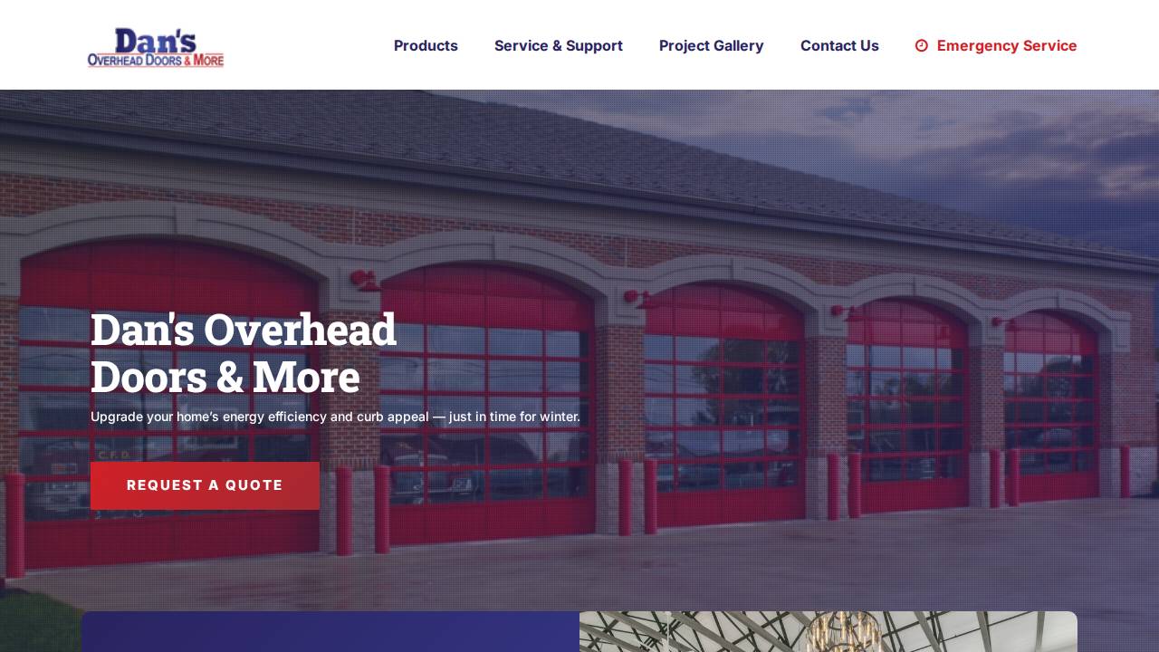 Dans Overhead Doors website screenshot