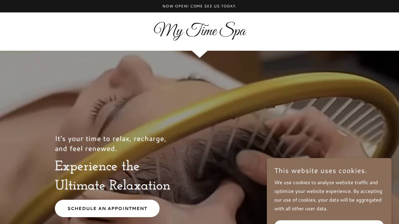 My Time Spa LLC website screenshot