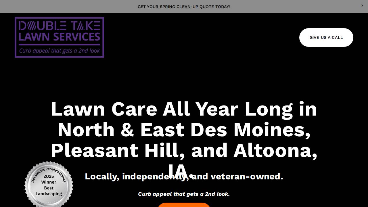 Double Take Lawn Services website screenshot