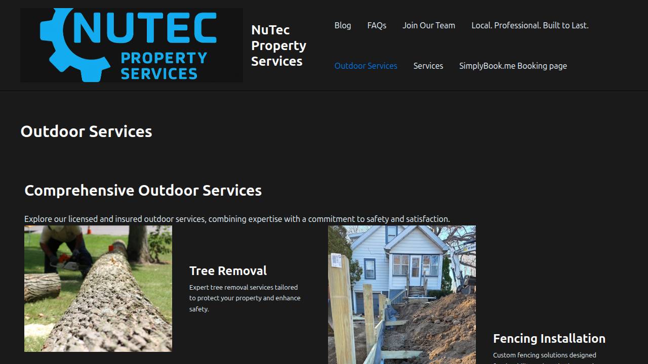 Nutec Property Services website screenshot