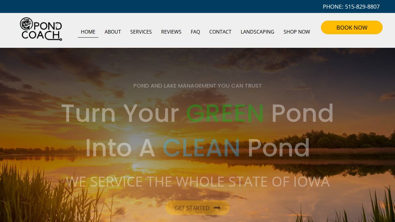 Pond Coach LLC website screenshot