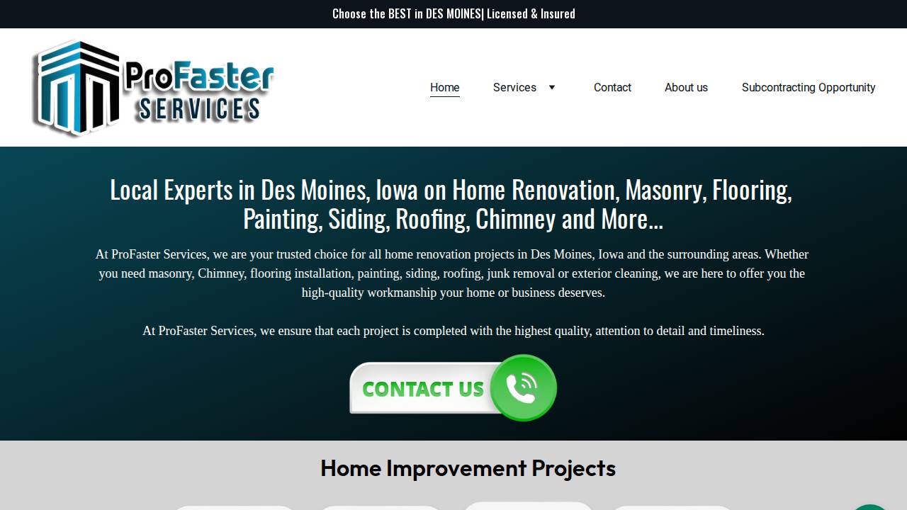 Profastercleaning website screenshot
