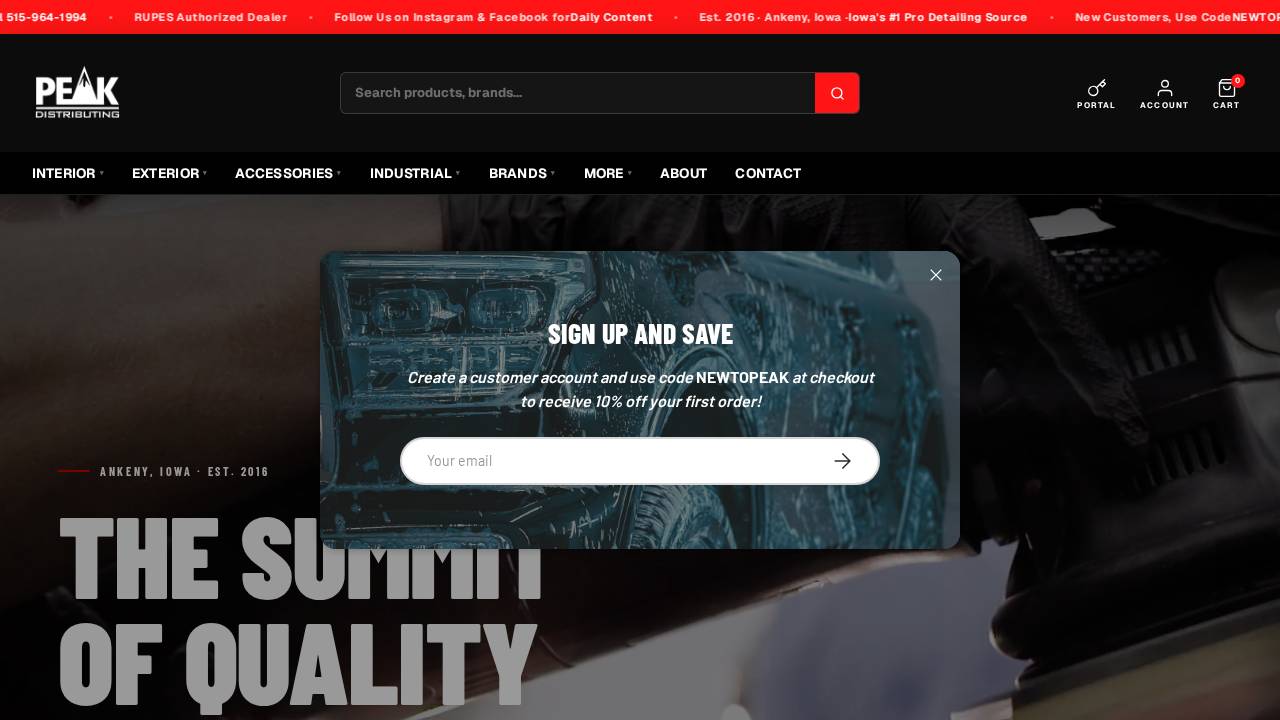 Peak website screenshot