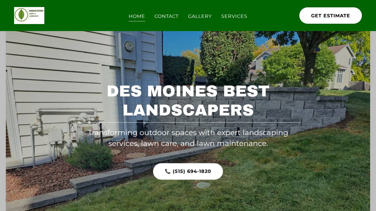 Midwestern Lawn & Landscape LLC website screenshot