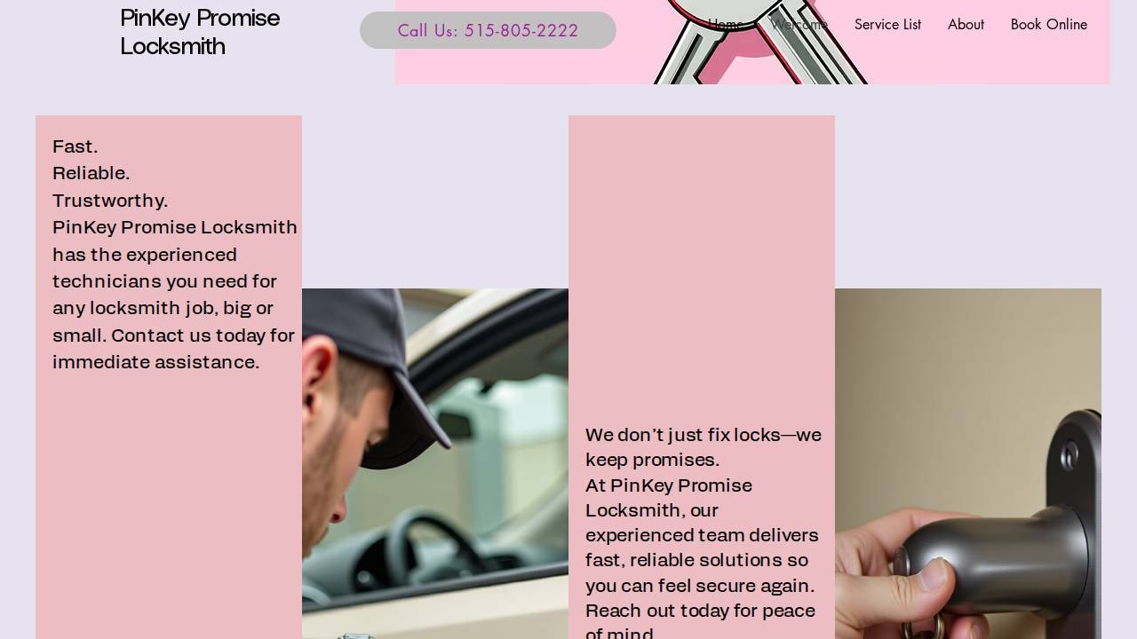 Pinkey Promise Locksmith LLC website screenshot