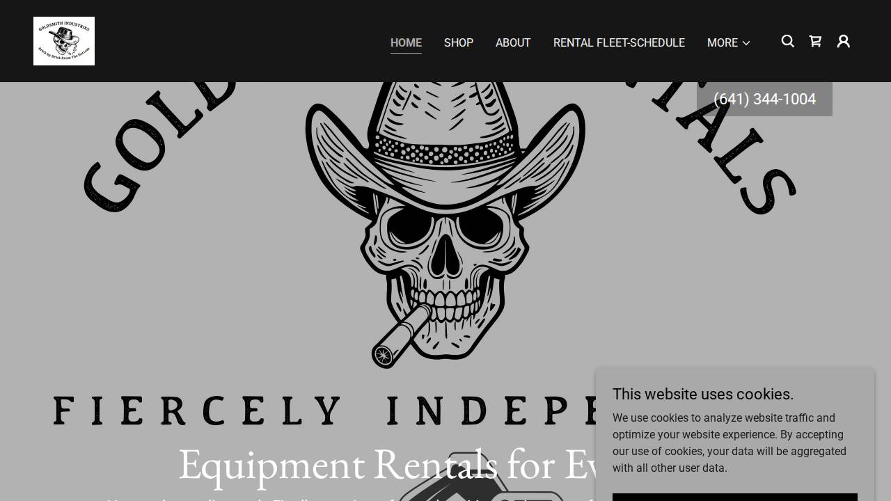 Goldsmith Rentals website screenshot