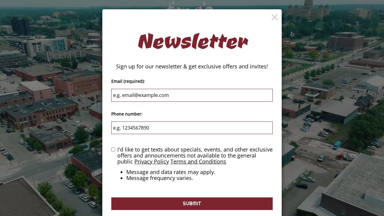 Fong's Pizza website screenshot