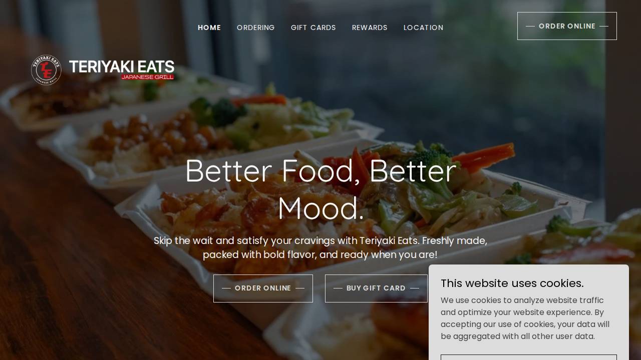 Teriyaki Eats Japanese Grill Inc. website screenshot