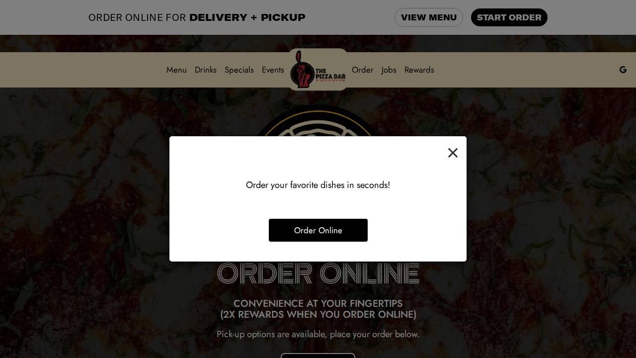Pizza Bar website screenshot