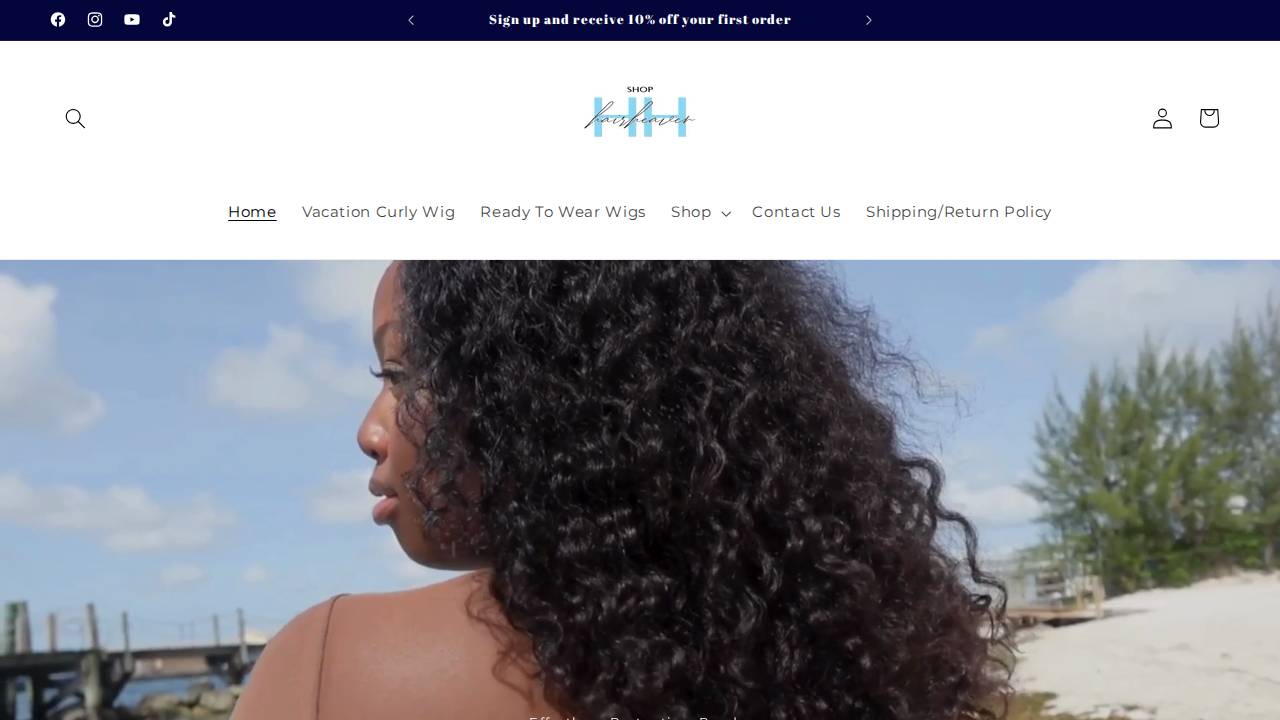 Hair Heaven Beauty Supply website screenshot