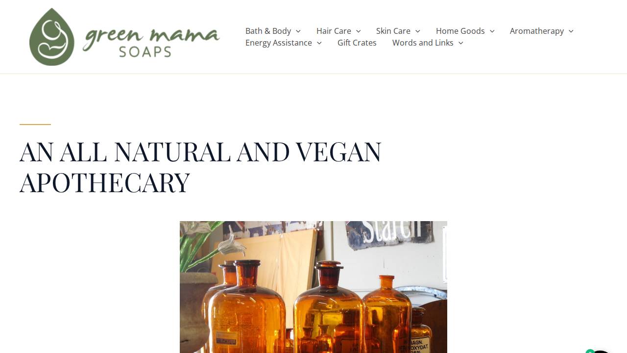 Green Mama Soaps website screenshot