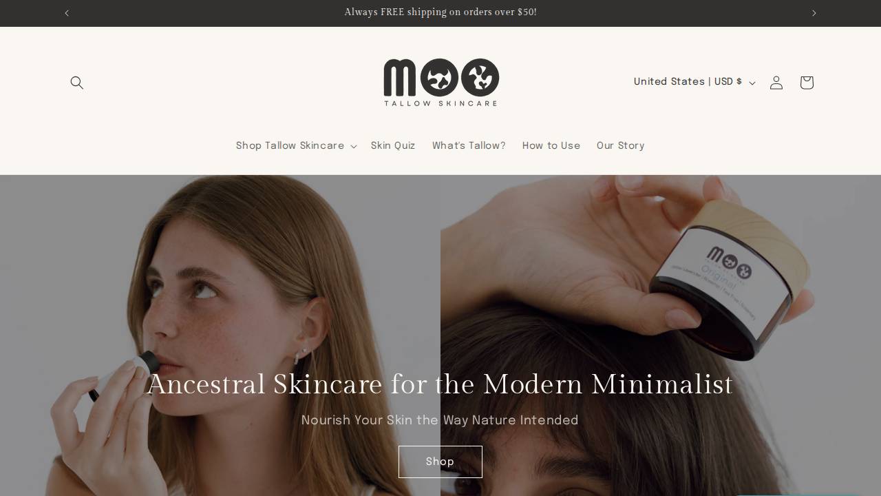 Moo Fat Tallow LLC website screenshot