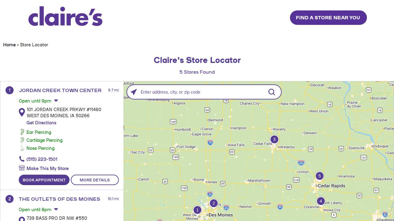 Claire’s Essentials website screenshot