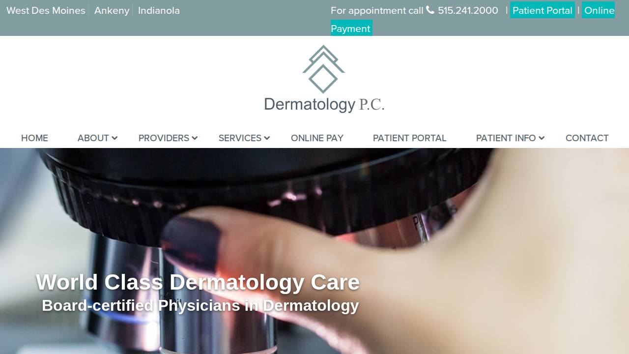 Dermatology And Surgery, PC website screenshot