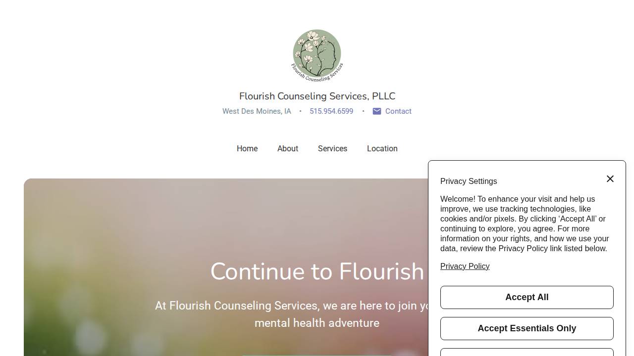 Flourish Counseling Services, PLLC website screenshot