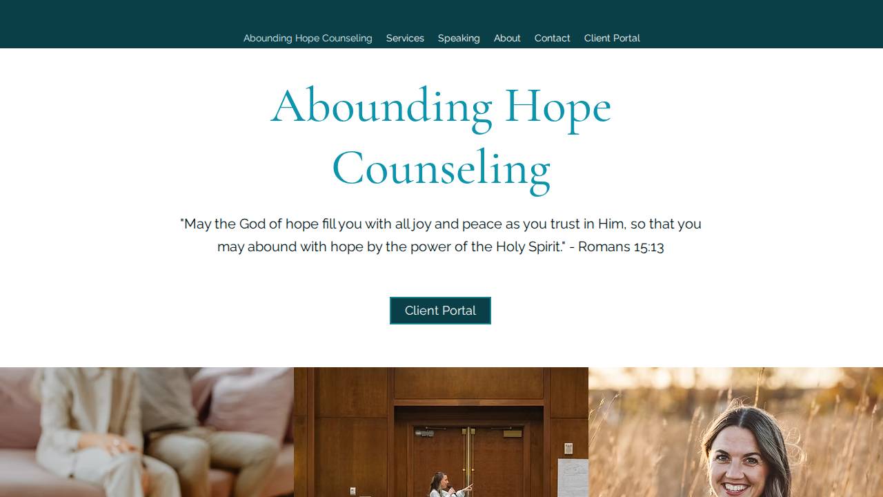 Abounding Hope Counseling website screenshot