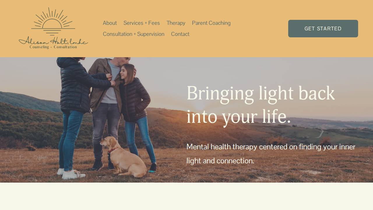 Allison Bennett website screenshot
