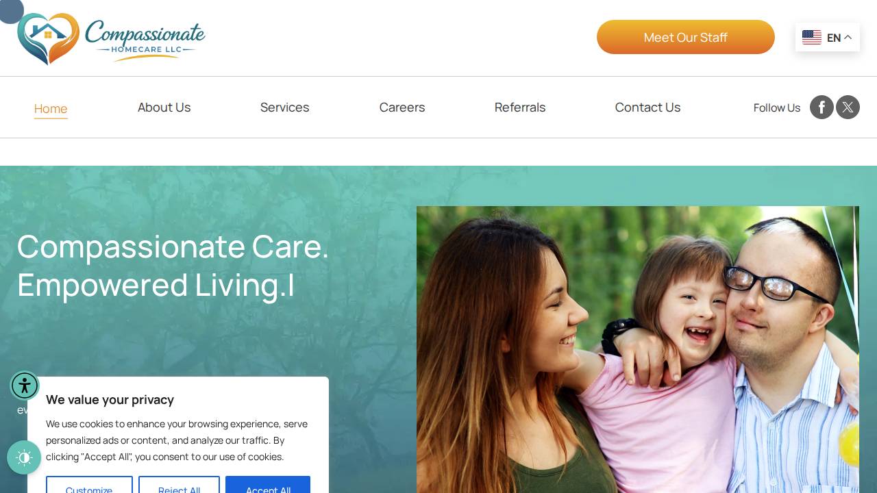 Compassionate Homecare LLC website screenshot