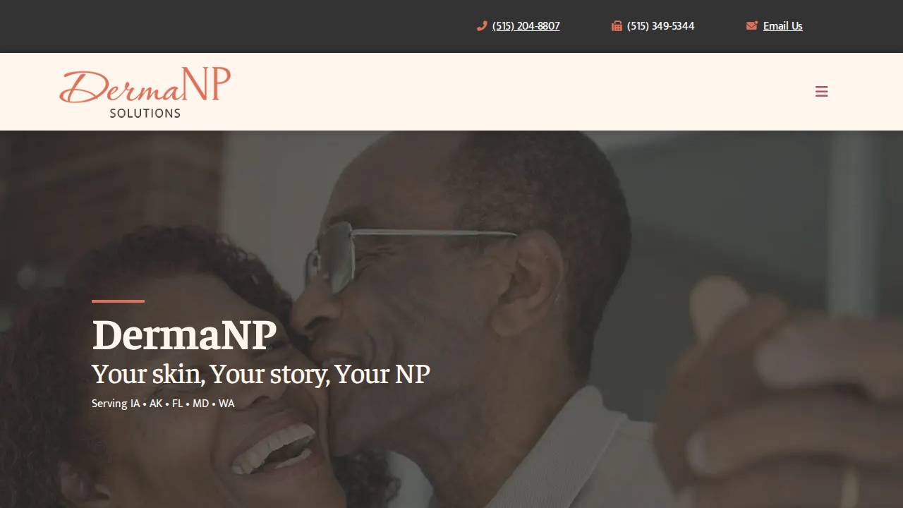 Dermanp Solutions PLLC. website screenshot