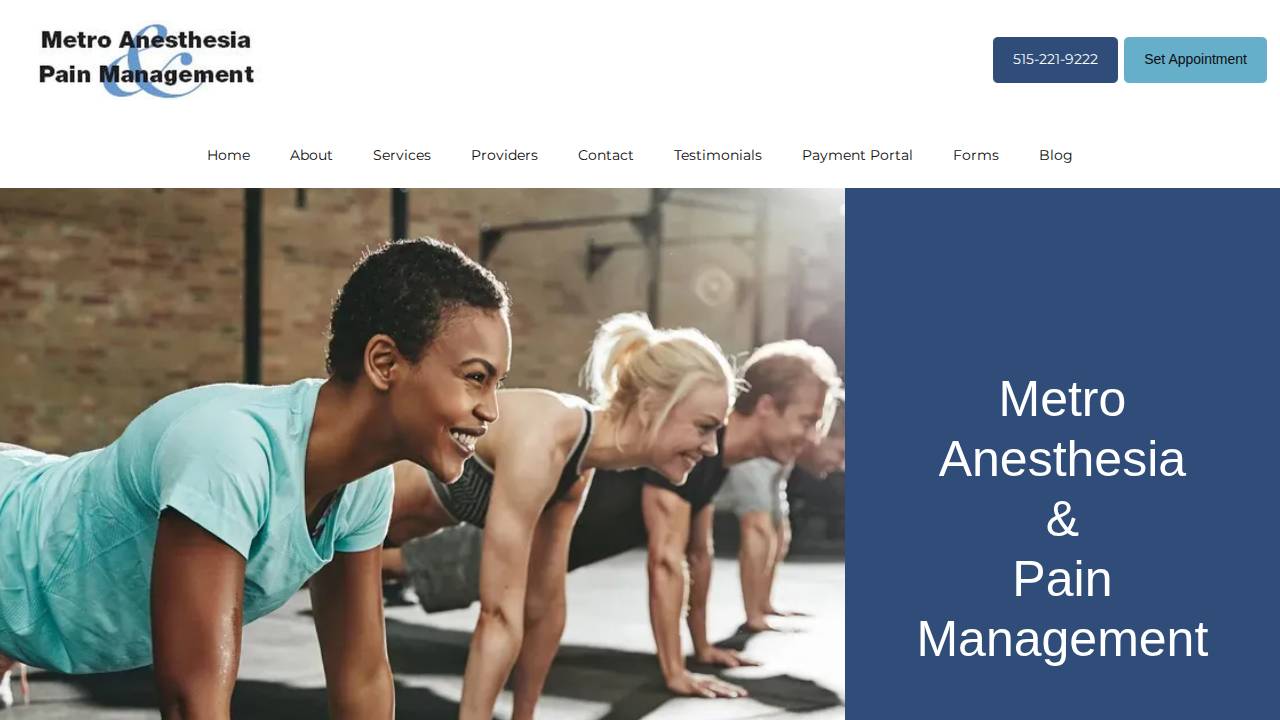 Des Moines Anesthesia And Pain Management website screenshot