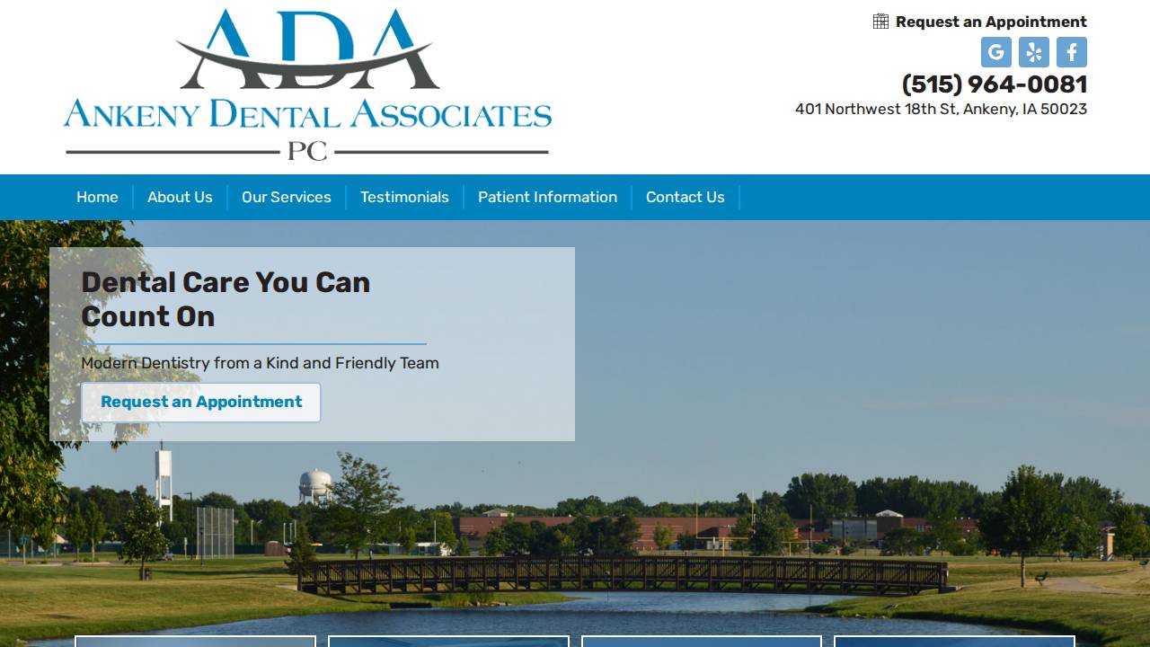 Zackary Dow, D.D.S website screenshot