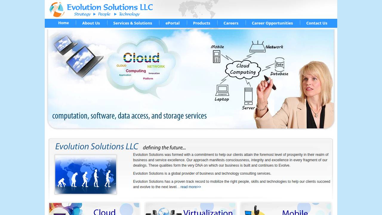 Evolutionz Inc. website screenshot