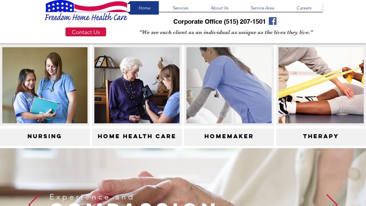 Freedom Home Health Care, Inc.. website screenshot