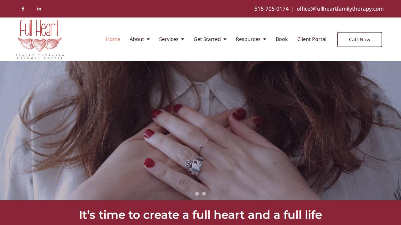 Full Heart Family Therapy And Renewal Center LLC website screenshot