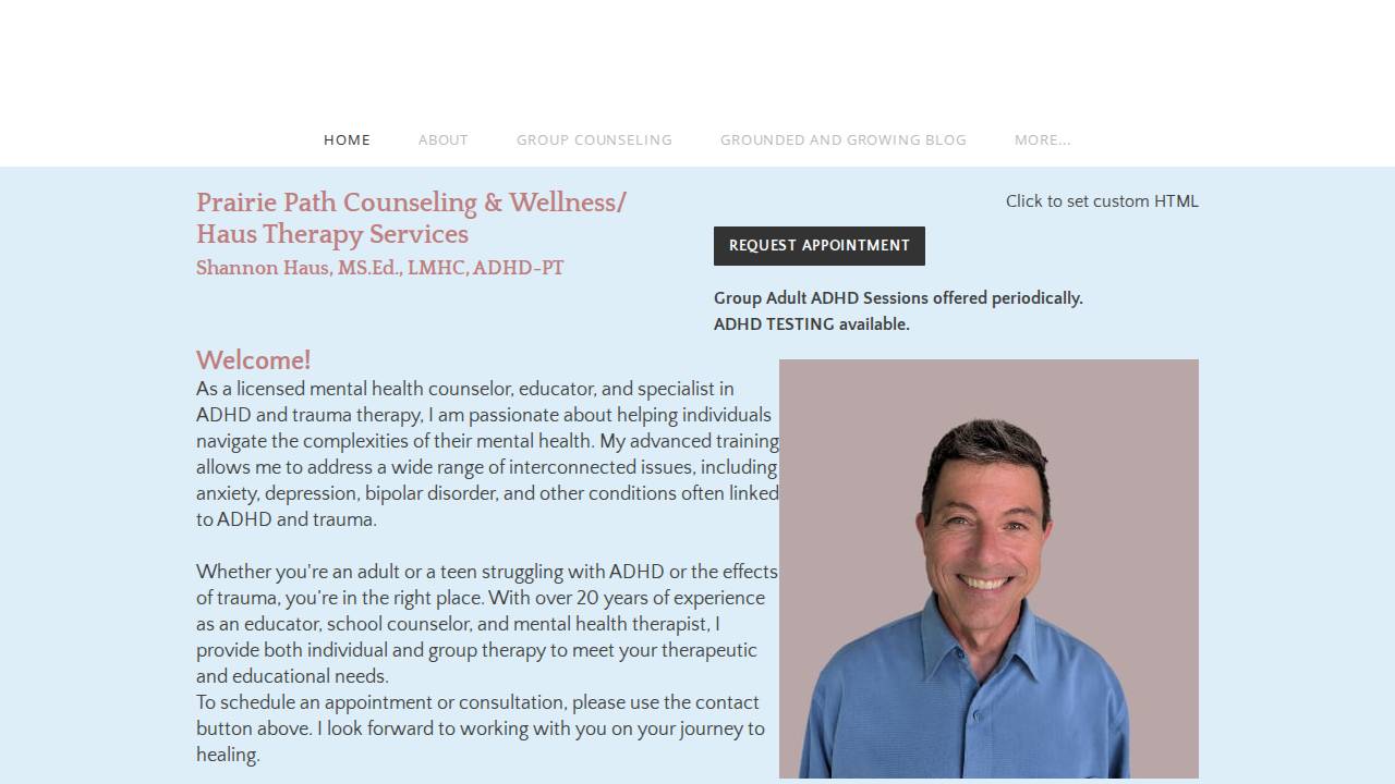 Haus Therapy Services website screenshot