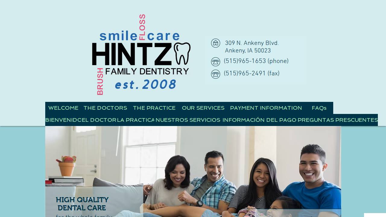 Hintz Family Dentistry website screenshot
