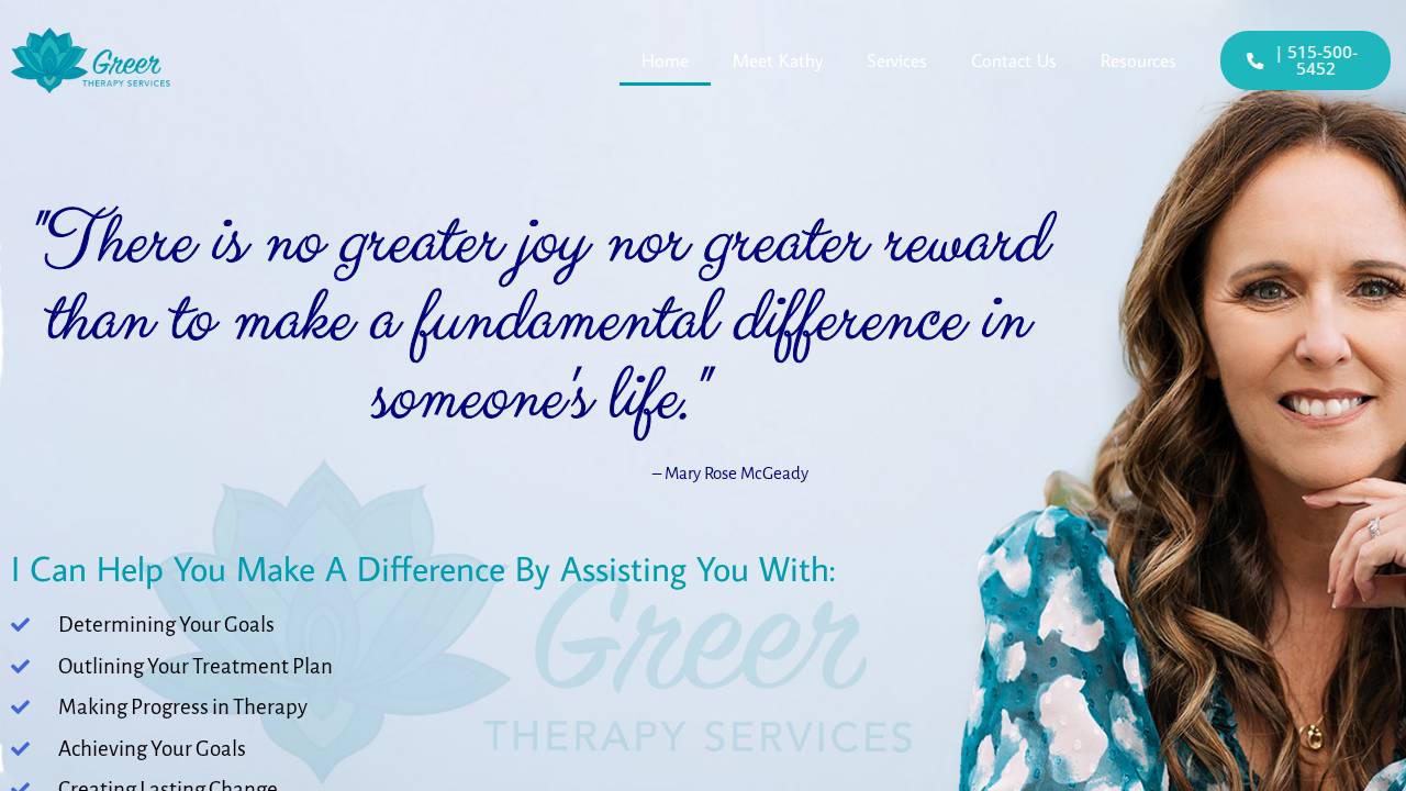 Kathy Greer Lisw PLLC website screenshot