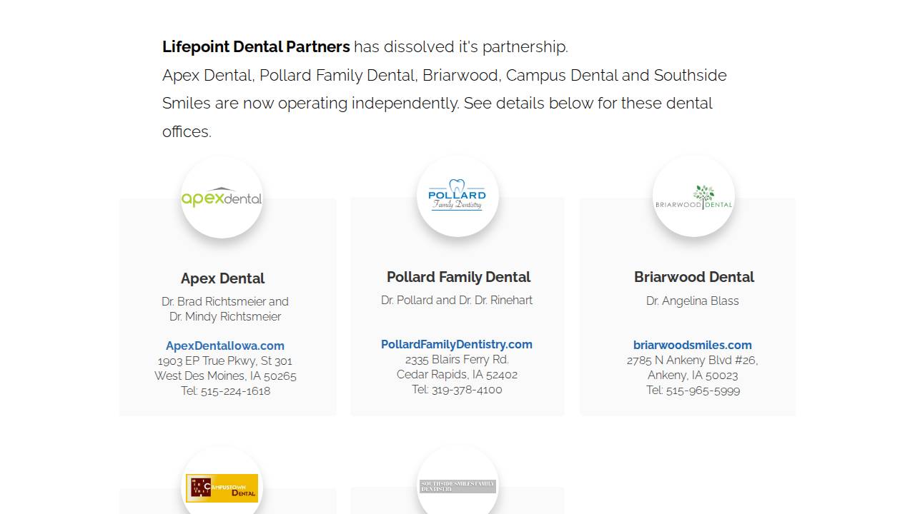 Lifepoint I Dental Group, LLC website screenshot