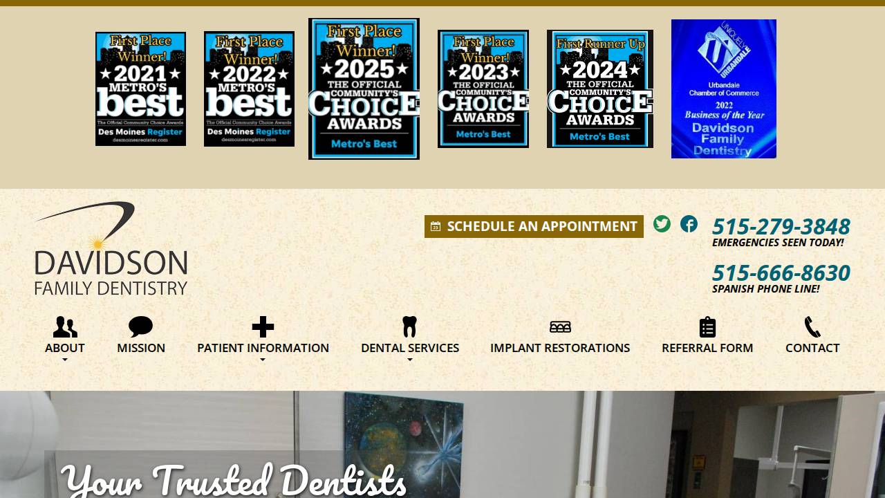 Cameron Clause, DDS website screenshot