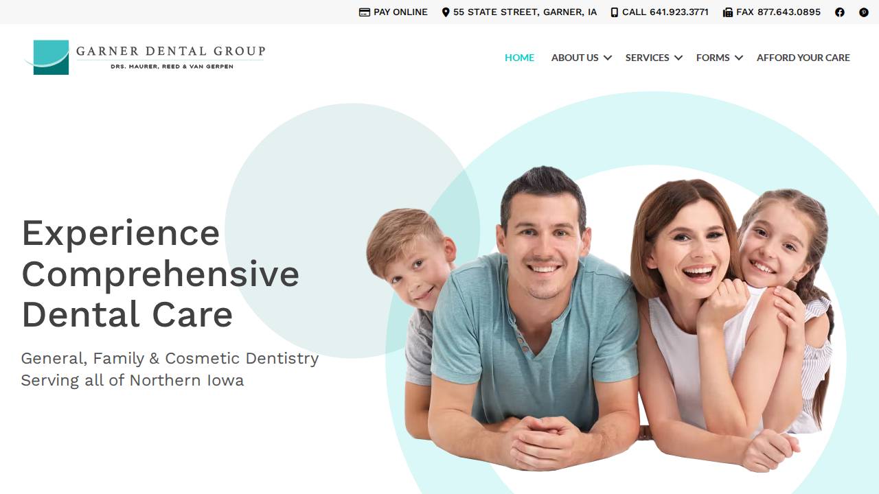 Garner Family Dental website screenshot